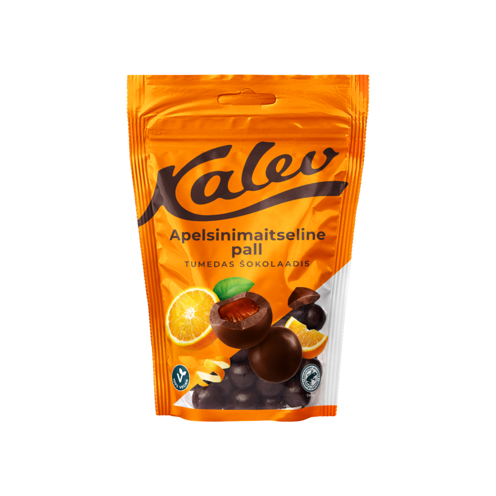 Kalev apelsinimaitseline pall tumedas šokolaadis 140g