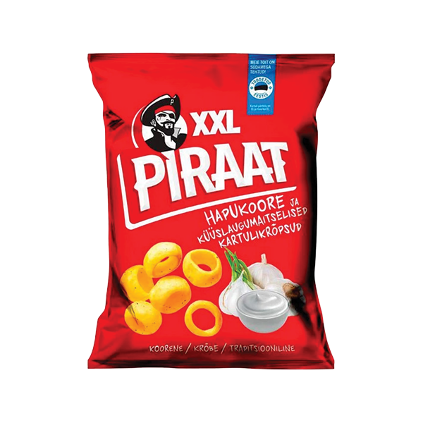 BalSnack Piraat hapukoore- ja küüslaugumaitselised kartulikrõpsud XXL 220g