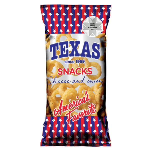 Texas juustu- ja sibulamaitselised maisirõngad 50g