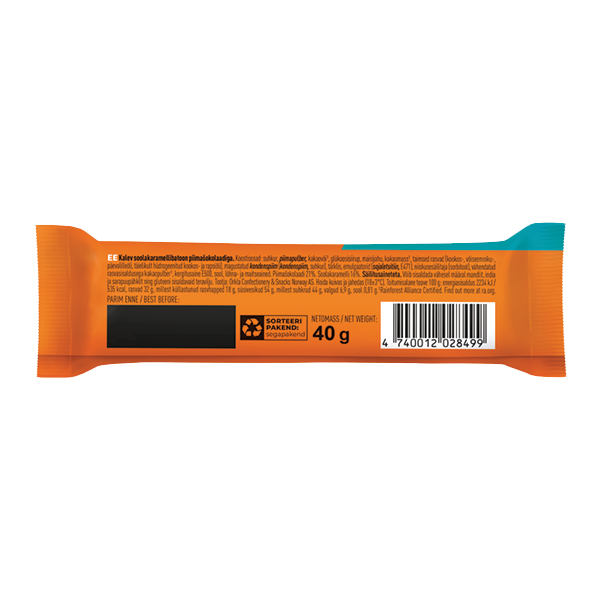 Kalev soolakaramelli batoon piimašokolaadis 40g P