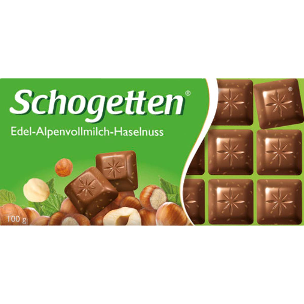 Schogetten piimašokolaad sarapuupähklitega 100g