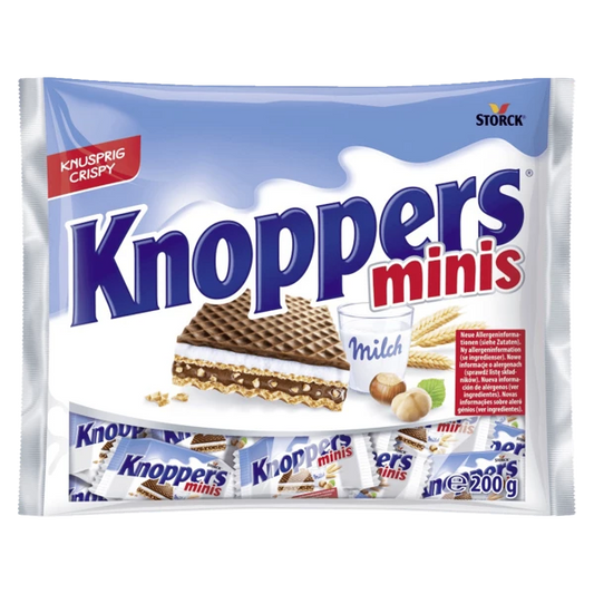 Vahvlid piima-pähklikreemiga Knoppers Minis 200g P