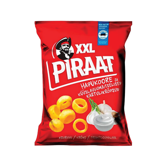 BalSnack Piraat hapukoore- ja küüslaugumaitselised kartulikrõpsud XXL 220g