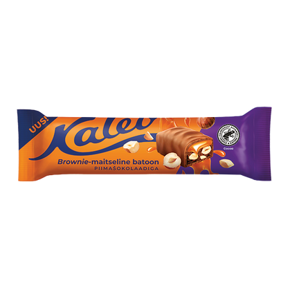 Kalev brownie-maitseline batoon karamelli ja metspähklitega piimašokolaadis 50g P