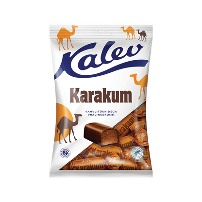 Kalev Karakum vahvlitükkidega pralineekomm 175g