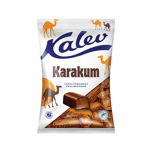 Kalev Karakum vahvlitükkidega pralineekomm 175g