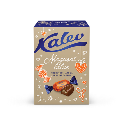 Kalev riisikrõbinatega pralineekomm piimašokolaadis 150g (pakend muljunud)