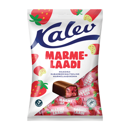 Kalev maasika-rabarberimaitselised marmelaadikommid 175g