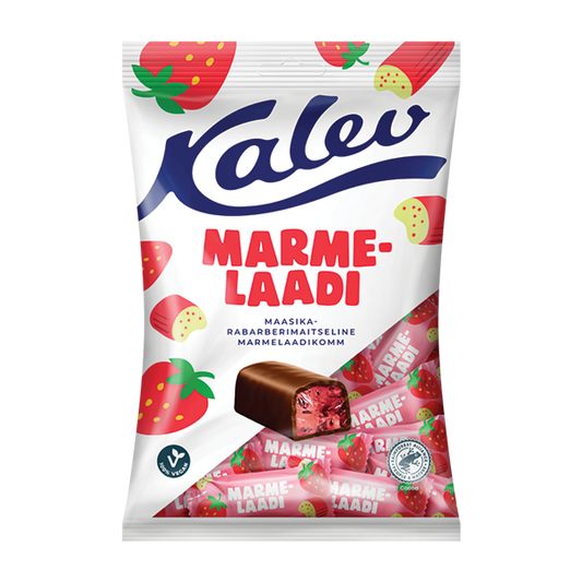 Kalev maasika-rabarberimaitselised marmelaadikommid 175g