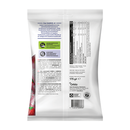 Kalev maasika-rabarberimaitselised marmelaadikommid 175g