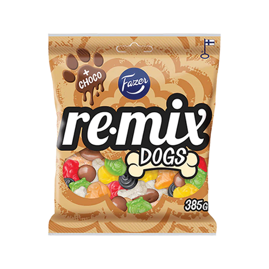 Fazer Remix puuvilja-, lagritsa-, cola- ja šokolaadikommid 385g