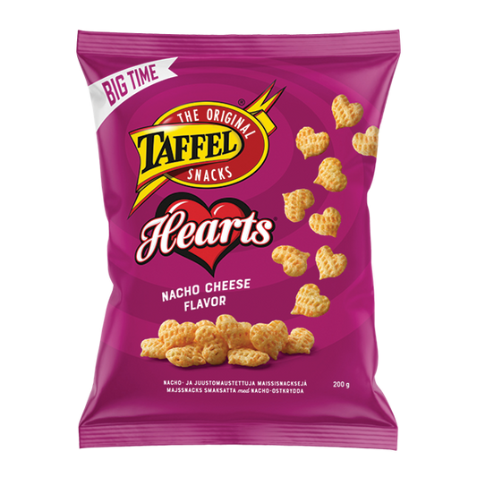Taffel Hearts nacho-juustumaitselised maisisnäkid 200g